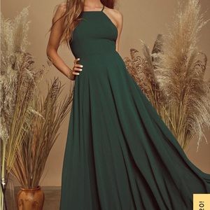 Mythical Kind of Love Dark Green Maxi Dress